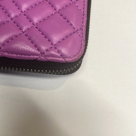 Kurt Geiger purple diamond quilted zipper long wallet - Picture 3 of 9